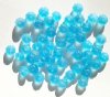 50 6x8mm Transparent Matte Aqua Melon Beads